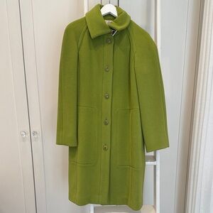 Authentic Hermes Vintage Green Wool Coat